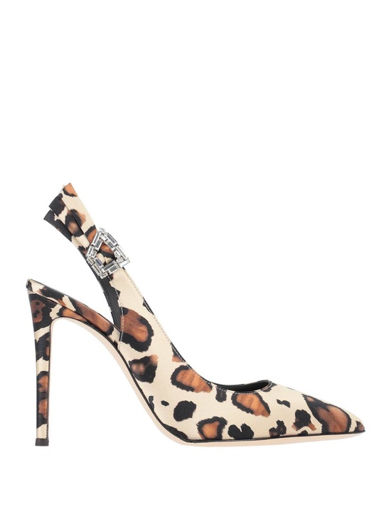 Giuseppe Zanotti Shoes - Giuseppe Zanotti leopard print satin pointed toe slingback pumps